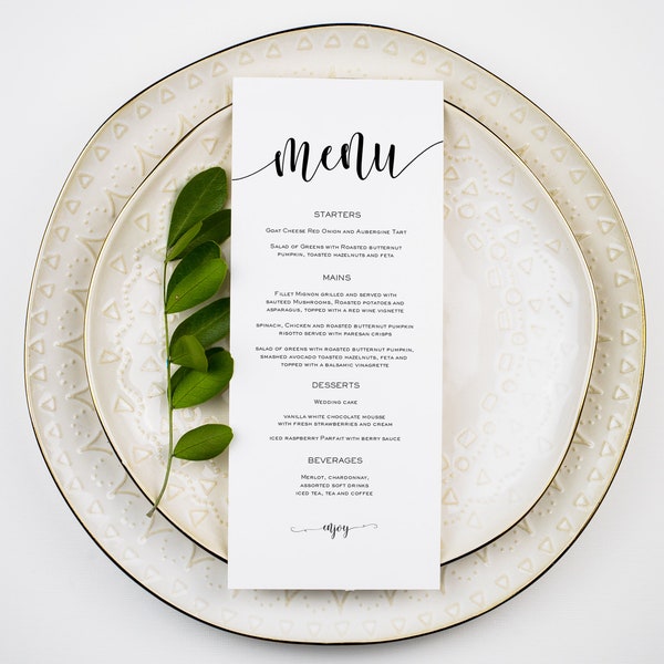 Menú de boda imprimible, plantilla de menú de boda, menú rústico, tarjeta de menú imprimible, descarga instantánea, edición con TEMPLETT, WLP-SOU 606
