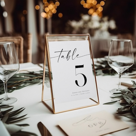 Minimalist Wedding Table Numbers, Modern Table Numbers, Templett Table Numbers, Reception Table Numbers, 5x7, 4x6, 3x5, WLP-LIN 7617