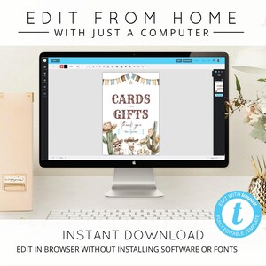 Littler Cowboy Welcome Sign Poster, Wild West Baby Shower Welcome Sign ...