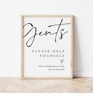 Wedding Bathroom Signs, Printable Ladies Bathroom Sign, Minimalist ...