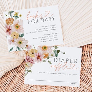 Wildblumenbücher für Babykarte, Einschlusskartenvorlage, Wildblumenrezept-Einlage, bearbeitbare Einlegekarte, TEMPLETT, WLP-SPR 5588