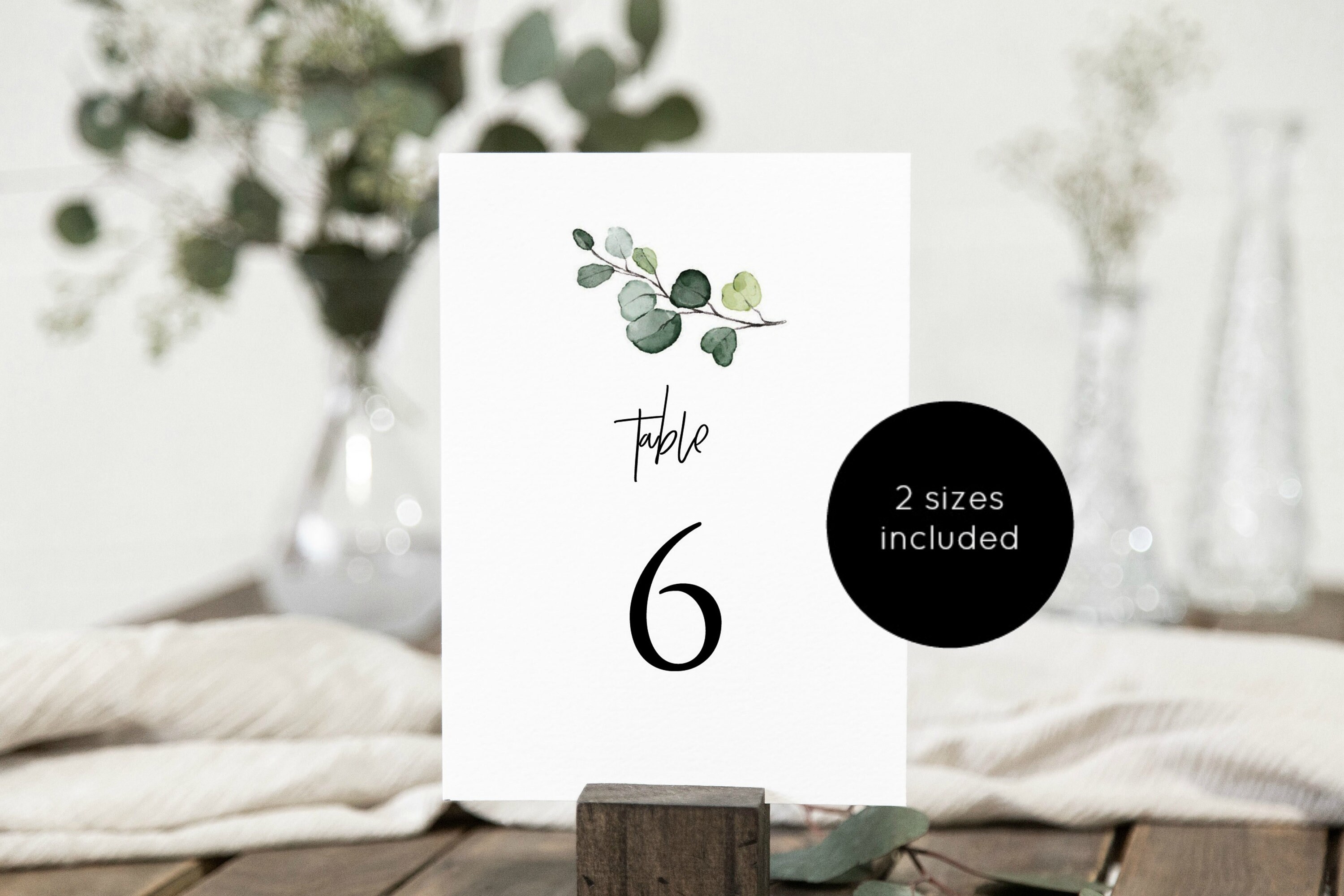 Printable Table Numbers, Greenery Table Numbers, 5x7, 4x6, Table ...