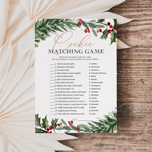 Christmas Cookie Quiz, Holiday Party Game , Christmas Party Game Card, Printable Game, Edit with TEMPLETT, WLP-RHO 8077