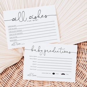 Minimalistische baby shower advieskaart, moderne babyvoorspellingskaartsjabloon, wensen voor babykaart, bewerken met TEMPLETT, WLP-ODa 4828