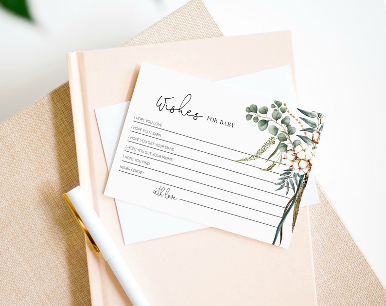 Baby Shower Advice Card Printable Boho Baby Predictions Card Etsy