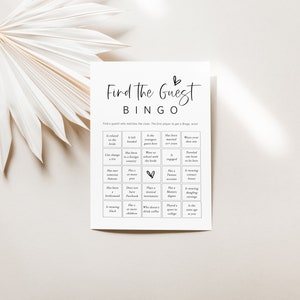 Find the Guest Bingo, Minimalist Shower Game Card, Get to Know You Game, Edit with TEMPLETT, WLP-SIL 5424 Bild 2