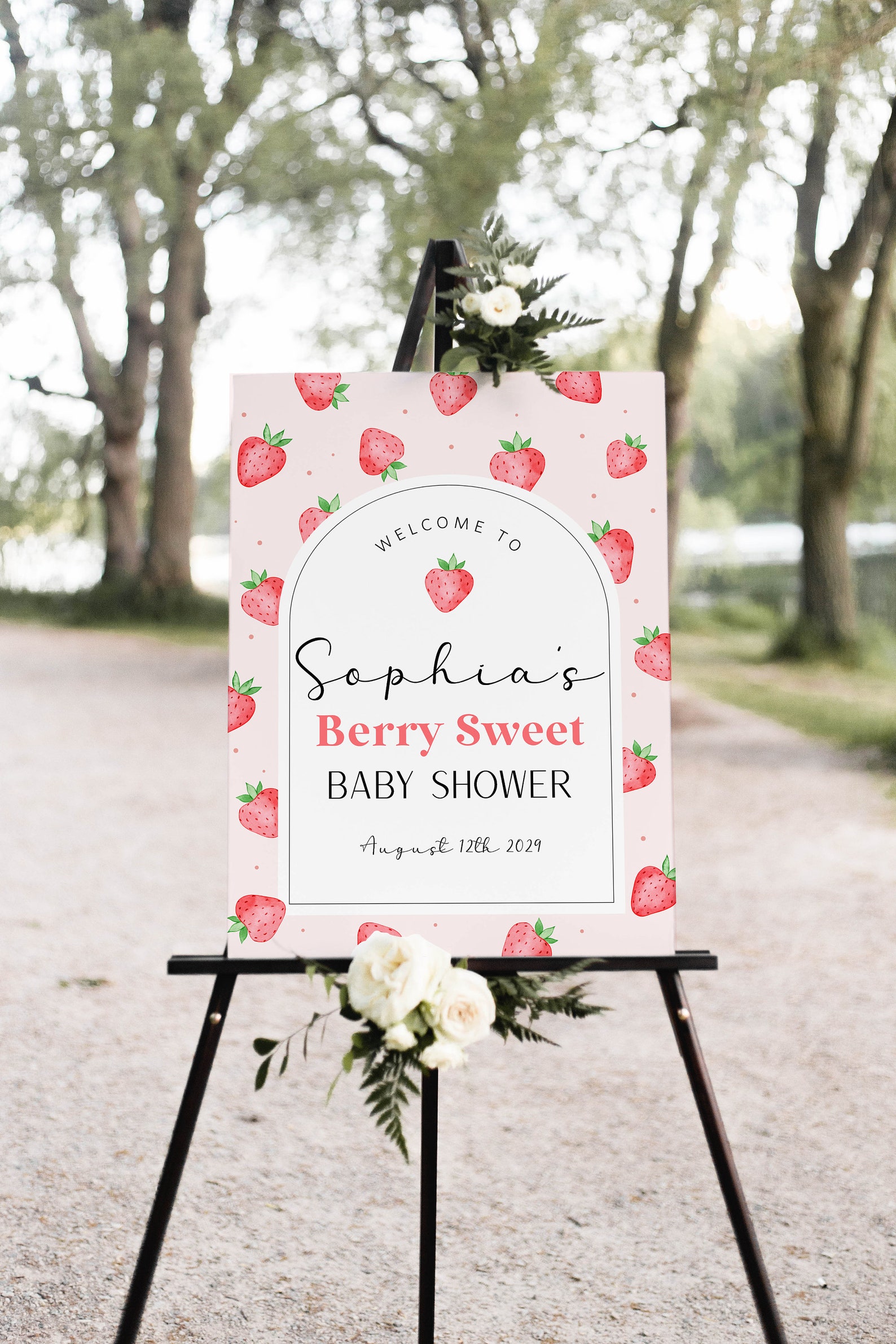Strawberry Welcome Sign, Berry Welcome Poster, Printable Welcome Sign ...