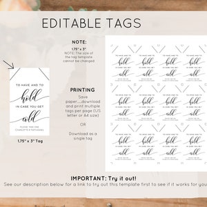 Wedding Favor Tag Template, Made With Love Tag Printable, Wedding Gift ...