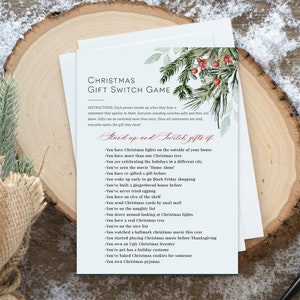 Santa Switch Gift Exchange Game, Secret Santa Game, Santa Switch Game Card, Christmas Party Game, TEMPLETT, WLP-CMI 4887