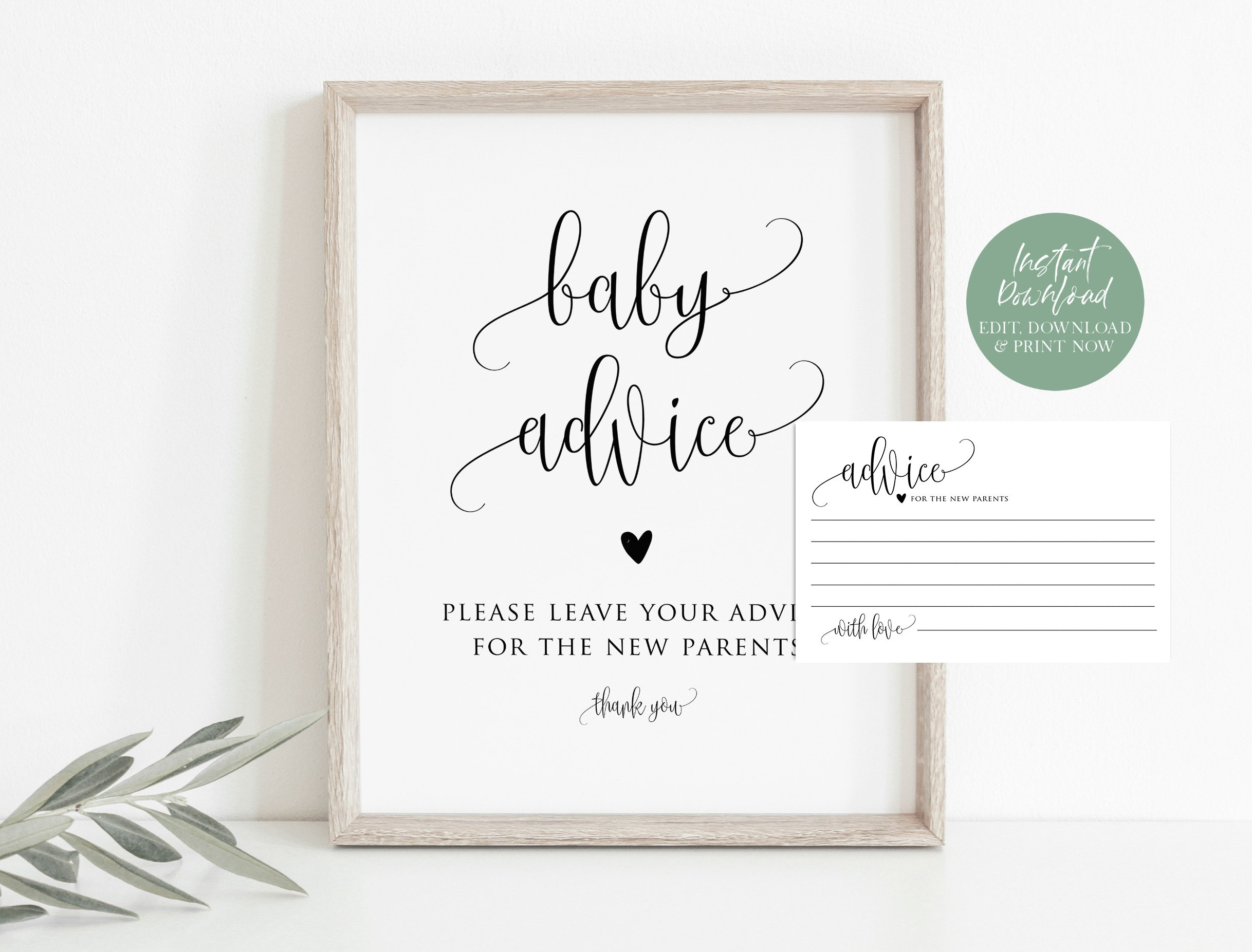 Baby Advice Cards Printable Baby Shower Advice Cards 8x10 - Etsy