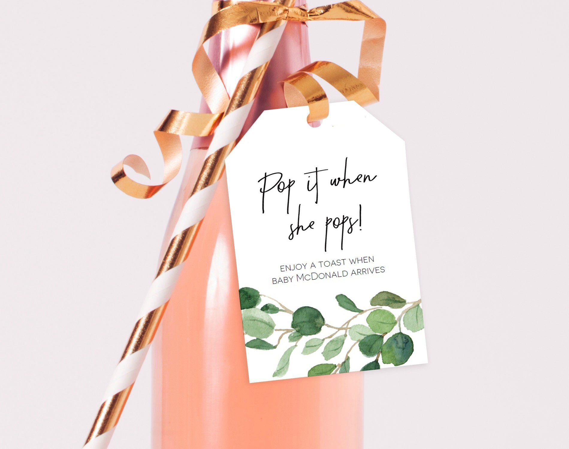 Pop It When She Pops Tag Printable Shower Favor Template - Etsy