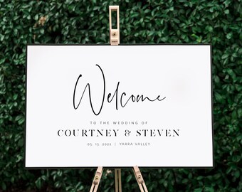 Printable Wedding Welcome Sign, Welcome to our Wedding Poster, Modern Welcome Sign, Instant Download, Edit with TEMPLETT, WLP-DRA 1079