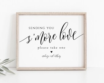 Sending you Smore Love Sign, Wedding Smores Sign, Printable Smores Sign, Winter Wedding Signs, Wedding Favor Sign, TEMPLETT, WLP-SOU 3620