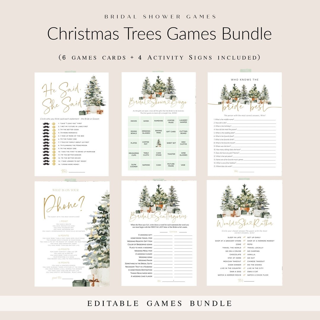 Christmas Bridal Shower Game Set – Guess How Many Sign & 50 Tickets, Holiday Party Game For Showers, Festive Celebration Activity