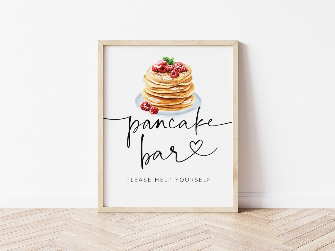 Pancake Bar Sign Brunch Pancake Bar Sign Build a Pancake Etsy