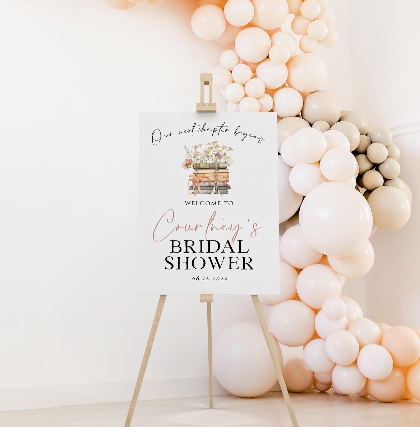 Our Next Chapter Begins Welcome Sign Poster, Storybook Bridal Shower ...