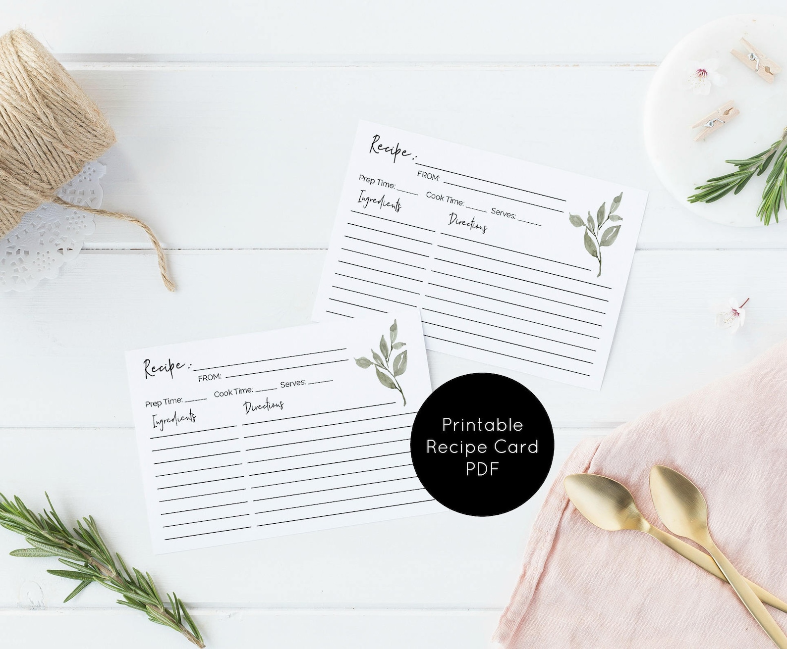 Recipe Card Printable Recipe Card Diy Recipe Card Recipe - Etsy