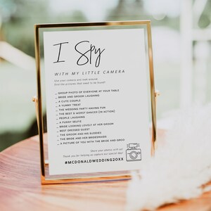 I Spy Wedding Game, Minimalist, Reception Game, Wedding Photo Hunt Game, Wedding Shower Fun Games, Edit with TEMPLETT, WLP-PEN 5697