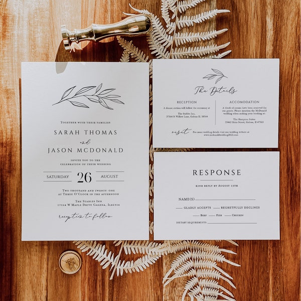 Printable Wedding Invitation - Etsy UK