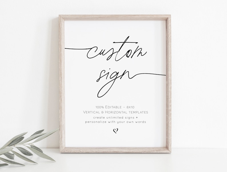 Editable Custom Wedding Sign Template Script Wedding Sign | Etsy