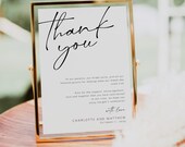 Wedding Thank You Note, Printable Thank You Card Template, Modern Thank You Sign, Instant Download, Edit with TEMPLETT, WLP-SAL 4742