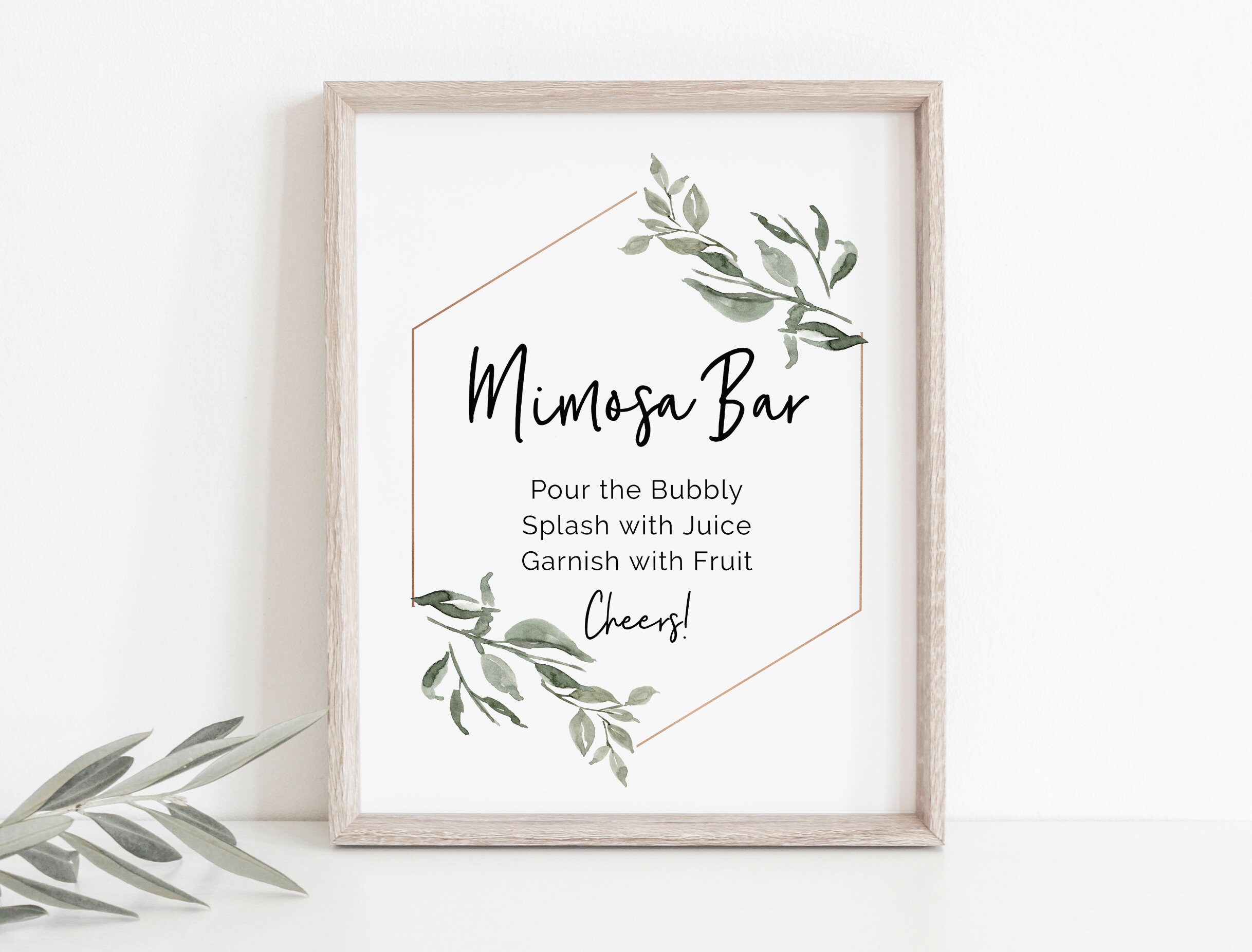 Mimosa Bar Sign Printable Modern Mimosa Bar Template Bridal - Etsy