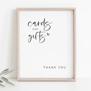 Cards and Gifts Sign, Gifts Table Sign, Books and Gifts Sign, Modern Cards and Gifts, Editable Sign, TEMPLETT, WLP-SIL 3591