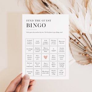 Find the Guest Bingo, Minimalist Shower Game Card, Get to Know You Game, Edit with TEMPLETT, WLP-SLI 7375
