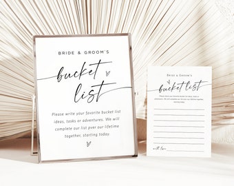 Bucket List Sign, Wedding Bucket List, Couples Bucket List Writing Card, Editable Wedding Templates, Edit with TEMPLETT, WLP-LIN 7156