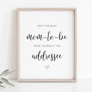 Help de drukke moeder om te zijn, maak jezelf het teken van de geadresseerde, baby shower teken afdrukbaar, direct downloaden, TEMPLETT, WLP-SOU 1456