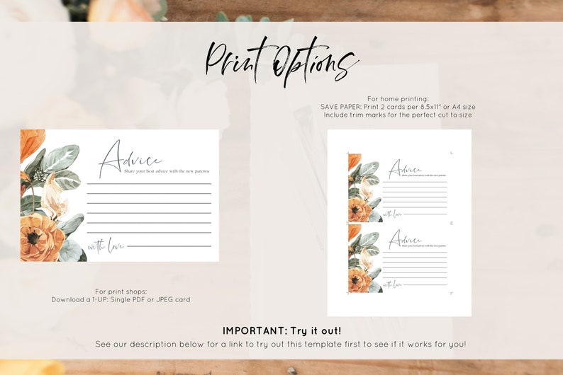 Boho Baby Shower Advice Card Printable Baby Predictions Card Etsy