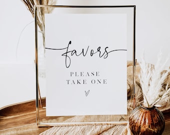 Favors Sign, Modern Favor Sign Template, Wedding Favors Sign, Edit with TEMPLETT, Wedding Sign, 8x10, Favours Sign, WLP-PAL 4889