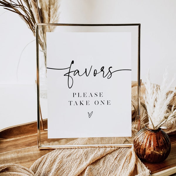 Favors Sign, Modern Favor Sign Template, Wedding Favors Sign, Edit with TEMPLETT, Wedding Sign, 8x10, Favours Sign, WLP-PAL 4889