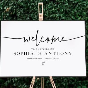 Wedding Welcome Sign, Templett Welcome Poster, Printable Wedding Welcome, Minimalist Welcome sign, Edit with TEMPLETT, WLP-PAL 5606