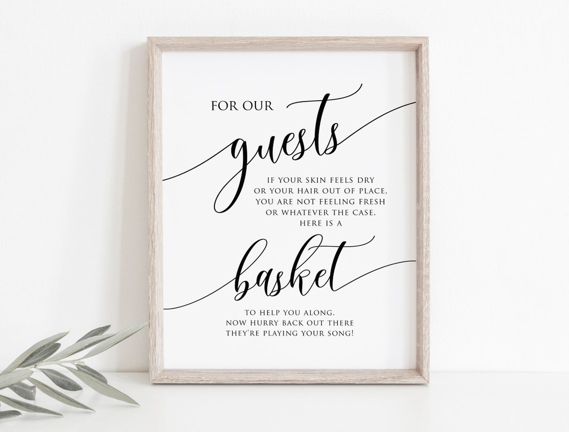 Wedding Bathroom Basket Sign Printable Wedding Restroom Sign - Etsy