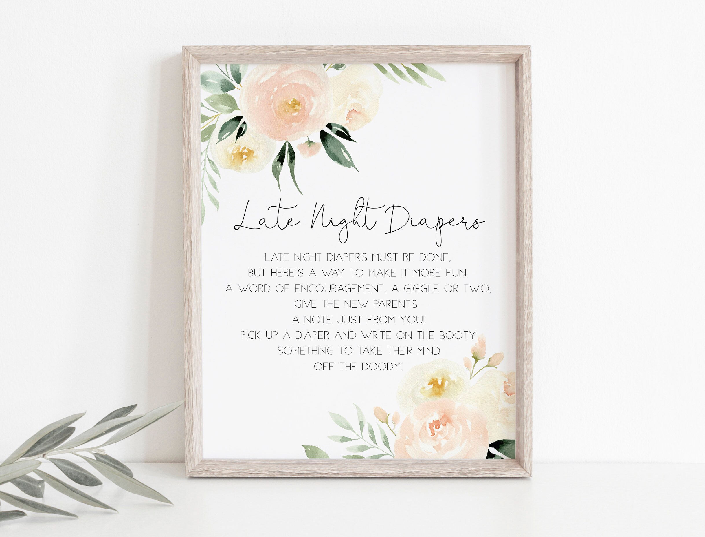 Printable Late Night Diapers Sign Diaper Thoughts Signs | Etsy