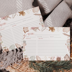 Christmas Recipe Card, Holiday Recipe Card, Christmas Cookies, Printable Recipe Card, 4x6", Edit with TEMPLETT, WLP-BCO 6852