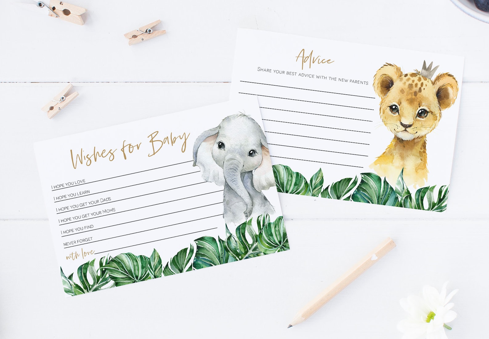 Jungle Baby Shower Advice Card Printable Safari Baby Etsy