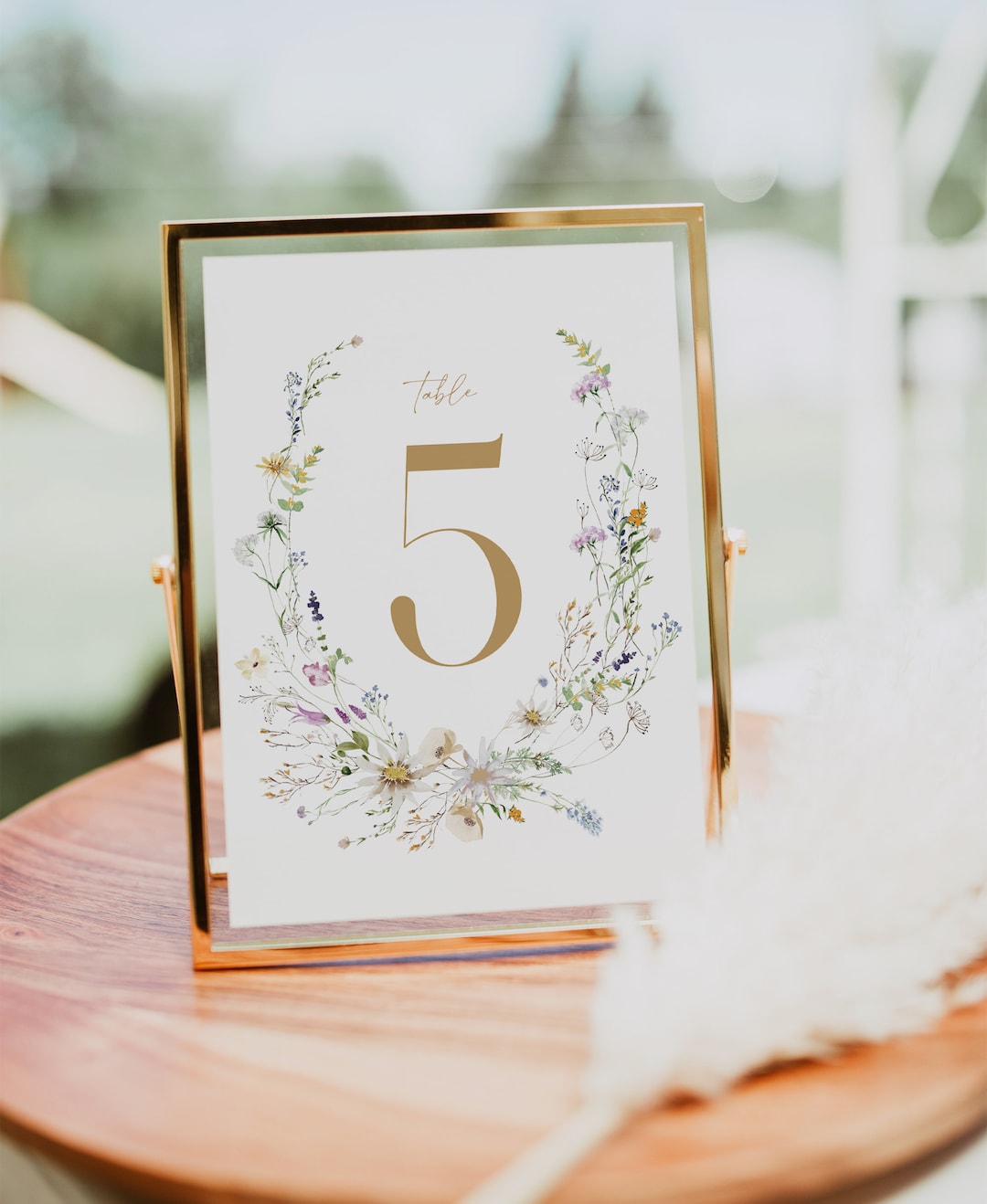 Wedding Table Numbers Printable, Table Numbers Template, Wildflower ...
