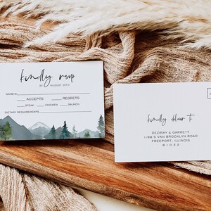 Mountain Wedding Invitation, Wedding Invitation Template, Printable ...