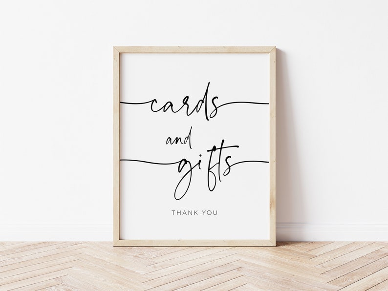 Cards and Gifts Sign, Gifts Table Sign, Books and Gifts Sign, Modern Cards and Gifts, Editable Sign, TEMPLETT, WLP-PAL 4895 image 2