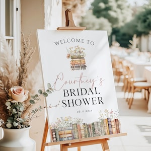 Our Next Chapter Begins Welcome Sign Poster, Storybook Bridal Shower Welcome Sign, Editable Poster Template,  TEMPLETT, WLP-WBO 8317