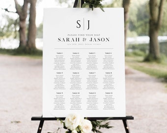 Wedding Seating Chart, Templett Seating Chart, Wedding Seating Chart Poster, Wedding Seating, Minimalist, WLP-SLI 3004