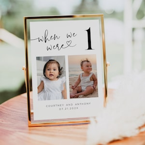 Photo Table Numbers, Modern Table Numbers, Wedding Photo Table Numbers, When We Were Numbers, 5x7, 4x6, Edit with TEMPLETT, WLP-PAL 7007