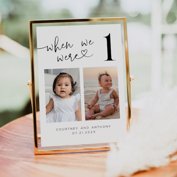 Photo Table Numbers, Modern Table Numbers, Wedding Photo Table Numbers, When We Were Numbers, 5x7, 4x6, Edit with TEMPLETT, WLP-PAL 7007