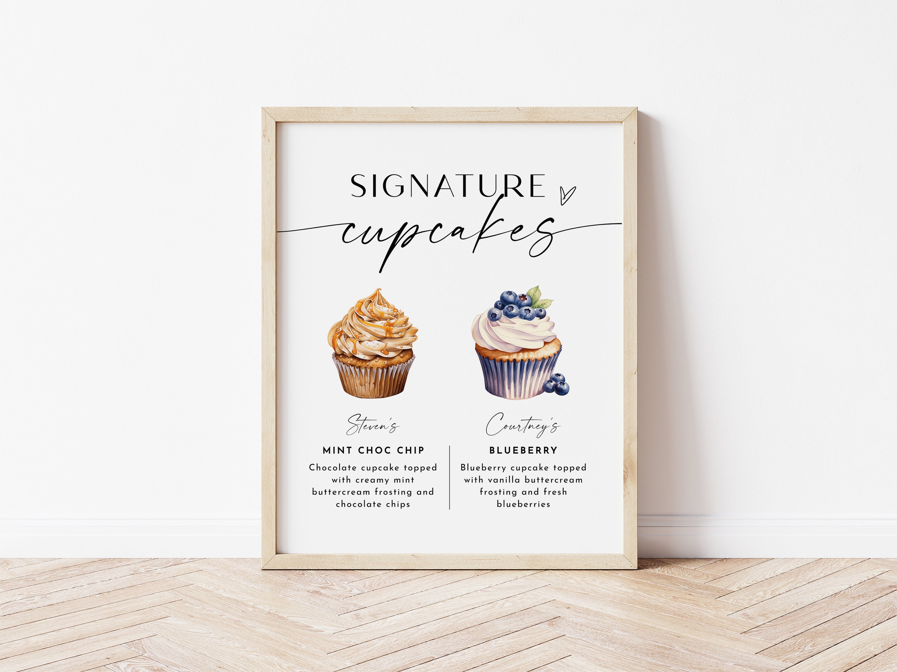 Signature Cupcakes Sign, Editable Wedding Cupcake Sign, Wedding Dessert ...