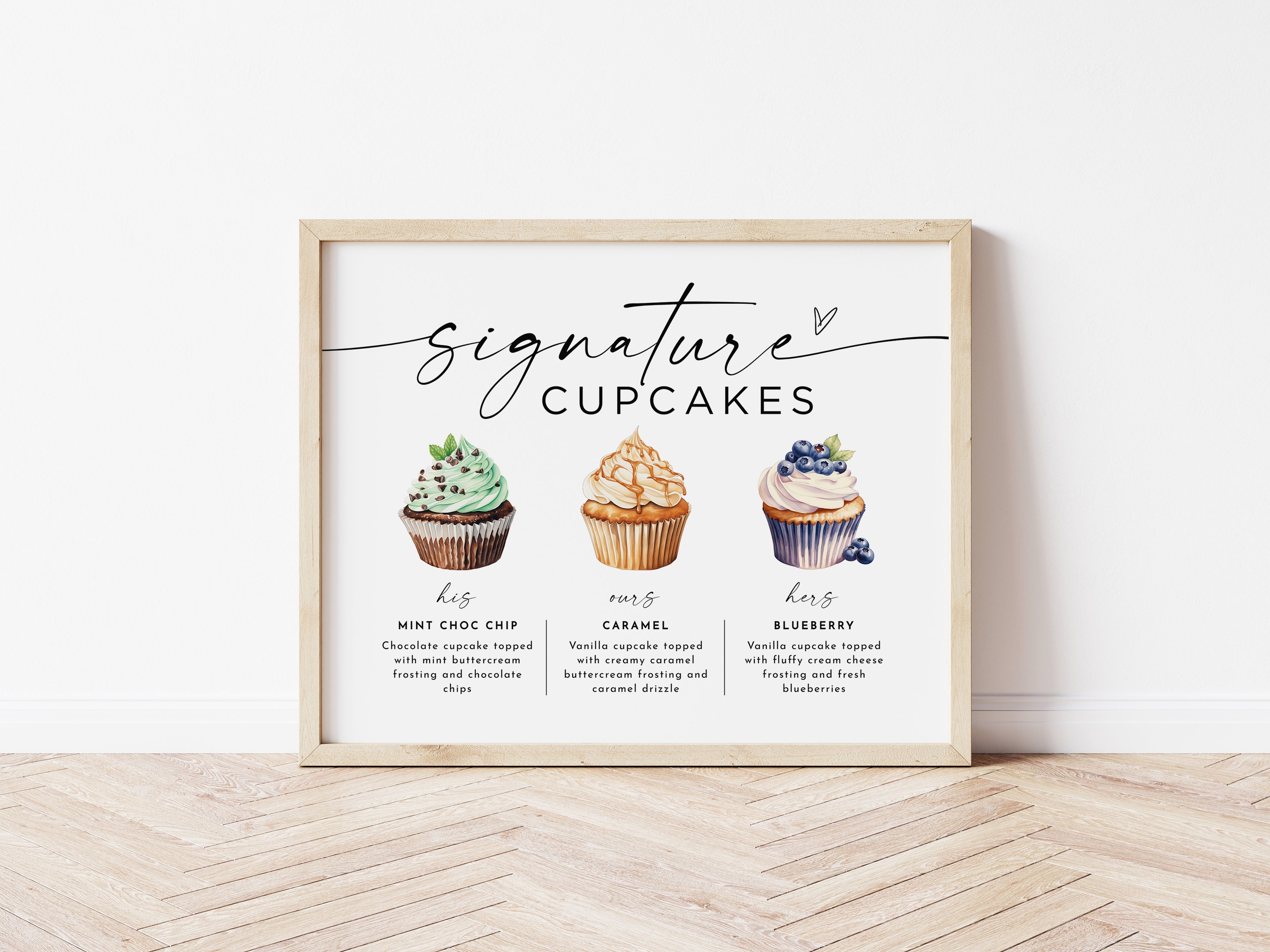 Signature Cupcakes Sign, Editable Wedding Cupcake Sign, Wedding Dessert ...