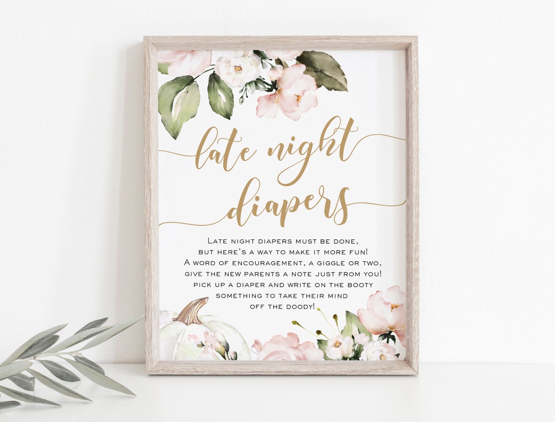 Printable Late Night Diapers Sign Diaper Thoughts Signs | Etsy