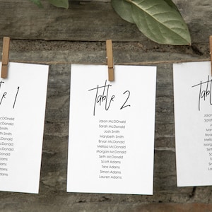 Seating Chart Cards,  Seating Chart Wedding, Printable Seating Plan, Seating Template, Edit with TEMPLETT, 2 Sizes, WLP-PEN 2089