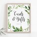 Cards and Gifts Sign Greenery Cards Sign Template Printable - Etsy